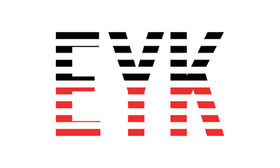 EYK three initial letter iconic line negative space minimal logo design vector template. monogram, abstract, wordmark, business, typography, minimalist, brand, company, flat, modern, unique, simple