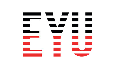 EYU three initial letter iconic line negative space minimal logo design vector template. monogram, abstract, wordmark, business, typography, minimalist, brand, company, flat, modern, unique, simple