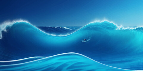 Blue ocean wave background. Blue and white water ocean background. - obrazy, fototapety, plakaty