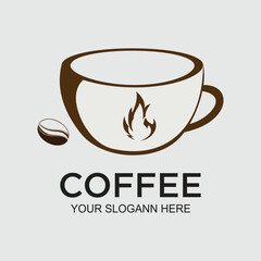 Coffee logo design simple concept Premium Vector