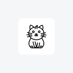 Cat vector line icon, outline icon, pixel perfect icon