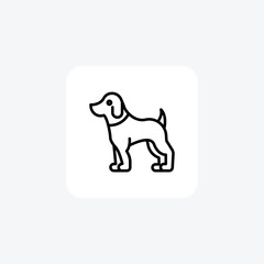 Dog vector line icon, outline icon, pixel perfect icon
