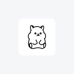 Hamster vector line icon, outline icon, pixel perfect icon