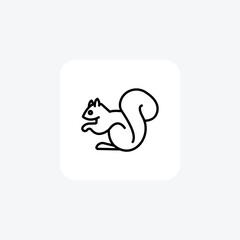 Squirrel vector line icon, outline icon, pixel perfect icon
