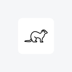 Ferret vector line icon, outline icon, pixel perfect icon