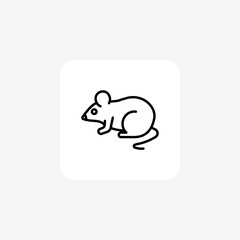 Rat vector line icon, outline icon, pixel perfect icon