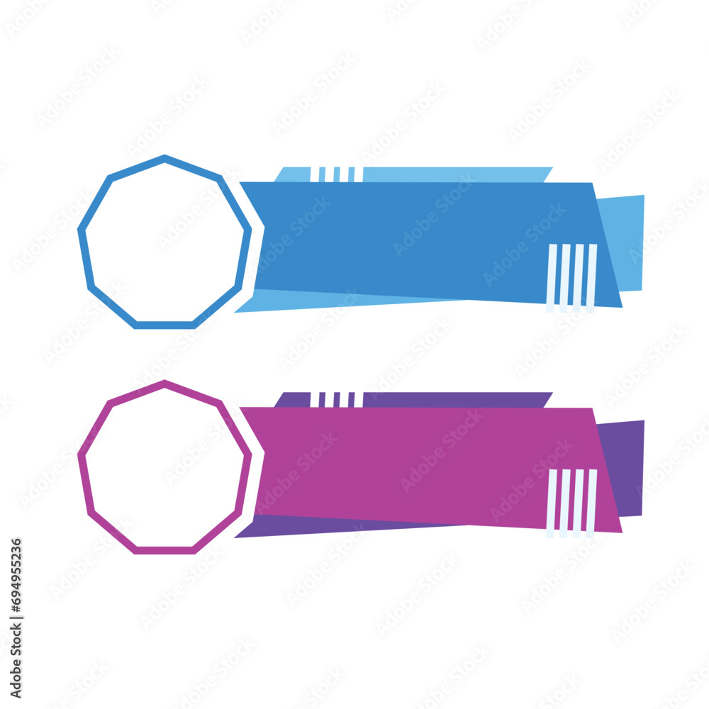 Poster blue and pink banners with hexagon and hexagon. vector illustration. banner element design. part of 