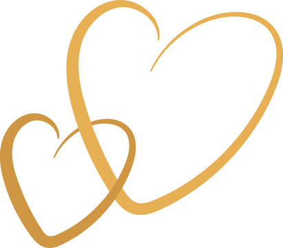 Golden heart symbol