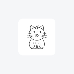 Cat thin line vector icon, outline icon, pixel perfect icon