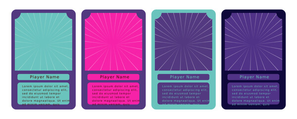 Game card border with cute colored background, for game items and characters © Farhan