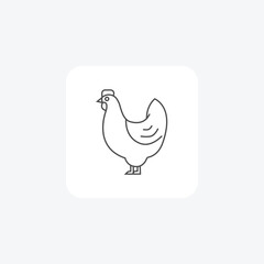 Fototapeta premium Rooster thin line vector icon, outline icon, pixel perfect icon