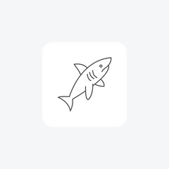Shark thin line vector icon, outline icon, pixel perfect icon