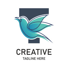 Fototapeta premium Letter logo design simple concept Premium Vector