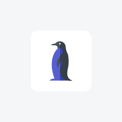 Penguin flat color vector icon, pixel perfect icon