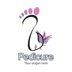 Pedicure logo design simple concept Premium Vector