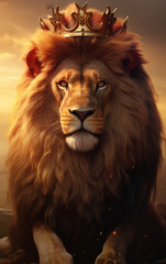 Fototapeta premium leão majestoso rei 