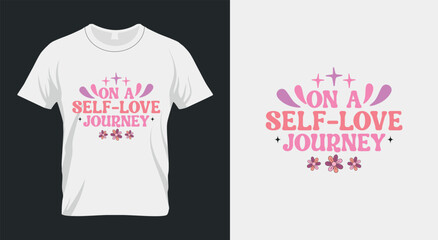 On A Self Love Journey Retro Valentines PNG Sublimation