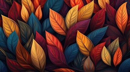 Natural background with leaves