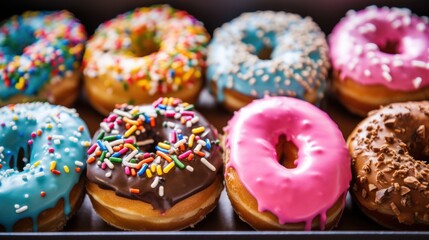 Colorful donuts with wide angle lens