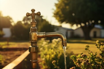 Water pipe in agricultural garden - obrazy, fototapety, plakaty