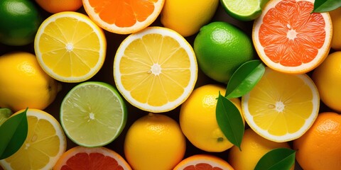 A selection of colorful fruits, arranged in a gradient.