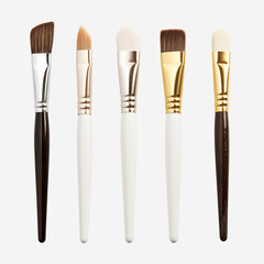 Makeup brushes new clean isolated on white.