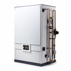 A sleek, efficient residential natural gas furnace, embodying modern energy solutions in home heating.
