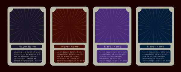 Game card border with cute colored background, for game items and characters - obrazy, fototapety, plakaty