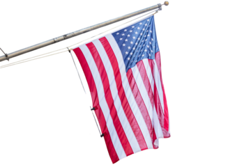 American flag isolated on white transparent, US America sign symbol, PNG