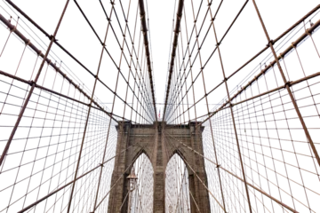 Fotobehang Brooklyn Bridge Brooklyn Bridge isolated on white transparent, New York city, Manhattan. PNG