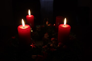 Christmas wreath on third of advent