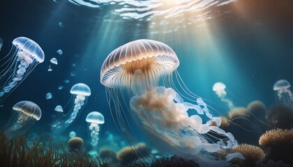 Fototapeta na wymiar jellyfish in the sea