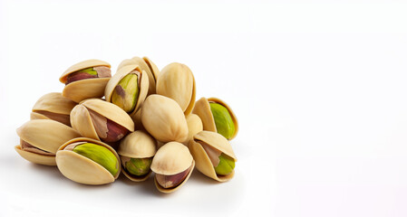 Pistachios isolated on white background 
