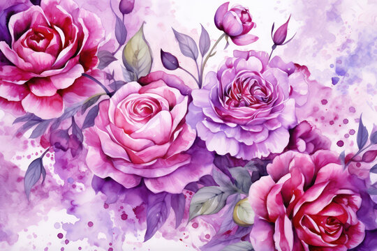 Rose blossom art flower background background wallpaper nature summer pink floral bouquet illustration