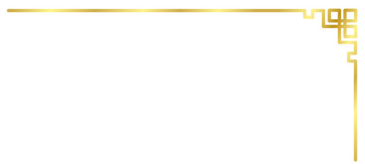 gold frame corner chinese style. golden shiny border