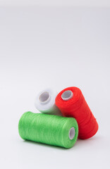 Various spools of sewing cottonitalian flag