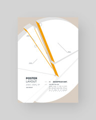 Abstract placard, poster, flyer, banner, blank, document. Colorful illustration on vertical A4 format. Broken form. Cracked figure. 3d shapes composition. 