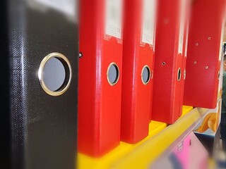 red and black folders