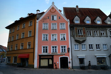 The characteristic houses of the city of Fussen in Bavaria