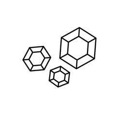 Diamonds. Icon, coloring page, black and white vector illustration.
