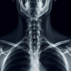 X-ray image of a neck close up. ai generative - obrazy, fototapety, plakaty