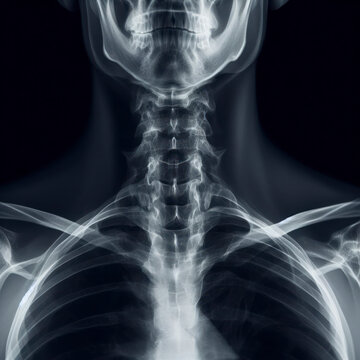 X-ray image of a neck close up. ai generative