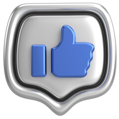 Like icon. Like button. 3D illustration.