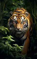 tigreza majestosa na floresta 