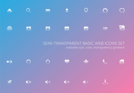 Semi Transparent Icons Set Template