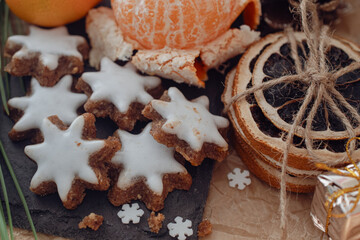 German Christmas pastries, zimtsterne, dresdner stoller, schoko lebkuchen