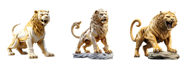 Majestic Gold Tiger Statue. Symbol of Strength and Elegance