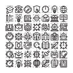 Study educational icons set: Elegant and straightforward educational symbols for any project
