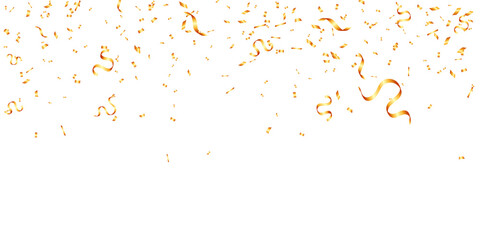 Golden confetti and tinsel celebration, holiday, birthday, party and anniversary