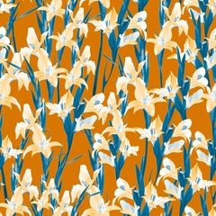 Orange and blue lilies 